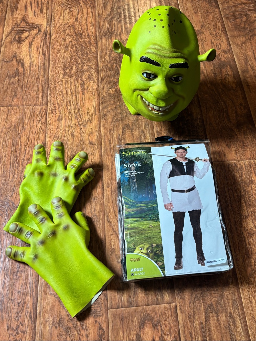 Adult Shrek Costume w/ mask/glove set